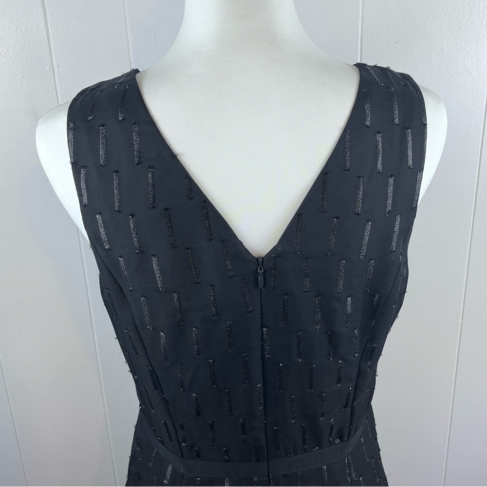 NWT Banana Republic Elegant Metallic Black Chiffon Dress • Size 8 - Picture 9 of 15
